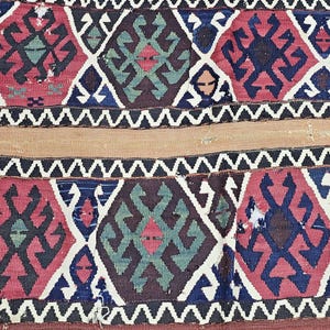 Antique Anatolian Erzurum Kilim,Turkish Handwoven Kilim,Antique Rug!1524