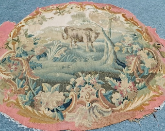 Antiker Französischer Aubusson Wandteppich: 18th Century Seidentextil