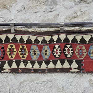 Early Anatolian Konya Rug Fragment,Antique Turkish Handmade Kilim Fragment!1406