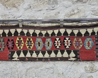 Early Anatolian Konya Rug Fragment,Antique Turkish Handmade Kilim Fragment!1406