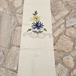 Vintage Turkish textile,embroidered cotton cloth,Quilting fabric,designer fabric,floral embroidered,housewarming gift!3772