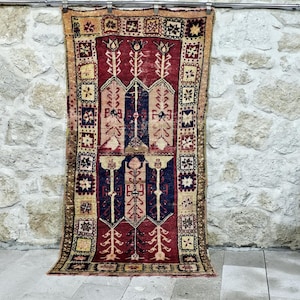Turkish Anatolia Ladik Rug,Antique Anatolian Konia Prayer Rug,Handknotted Rug!3819