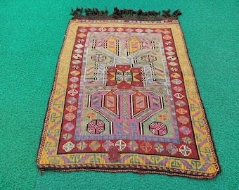 Anatolian nomedic rug,flat weave rug,wall decor rug,turkish rug,bohemian rug,vintage rug,area rug,!4417