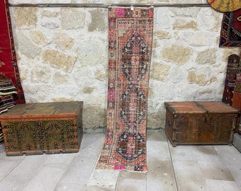 Turkish vintage runner rug