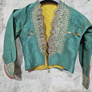 Antique anatolian vest,Green vest,ottoman Jacket,antique costume,Ethnic Vintage Jacket