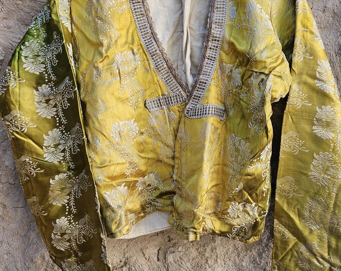 Jacker Turkish Antique Turkish Silk Jacket: Embroidered Waistcoat, Circa 1850 - Etsy