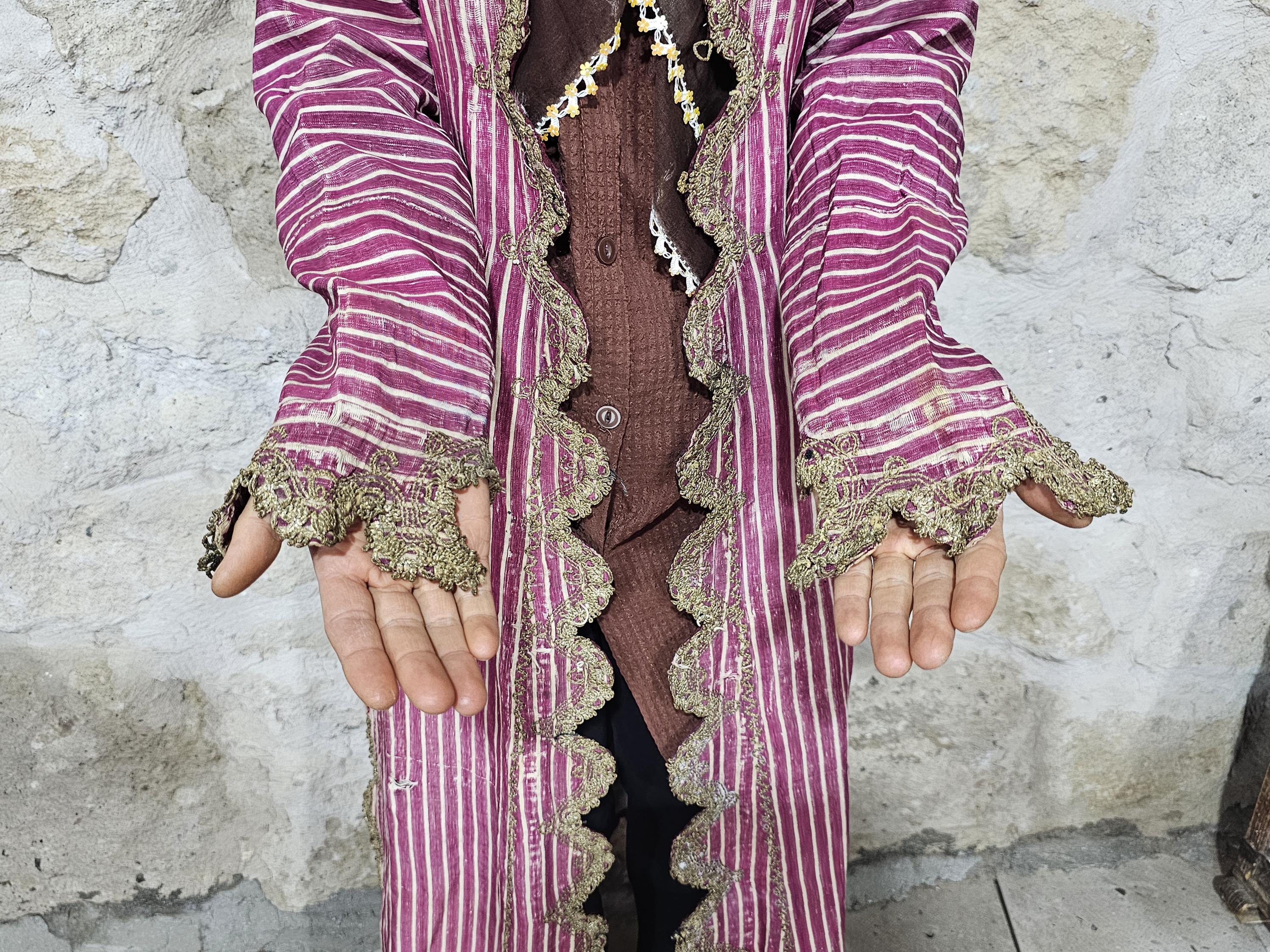 Antique Ottoman Entari, Anatlian Caftan: 19th Century Silk Robe With ...