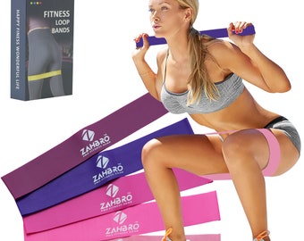 Set di 5 fasce di resistenza: fasce antiscivolo per l'allenamento a casa