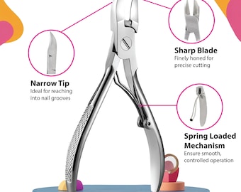 Heavy-Duty Stainless Steel Toenail Nipper – Ergonomic, Pain-Free Ingrown Nail Clippers