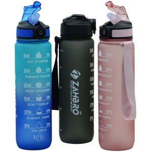 1l Water Bottles with Straw Time Marking Motivational Sport, BPA Free Tritan Leak Proof Bottles for Men, Women, Kids Summer hydration bottle