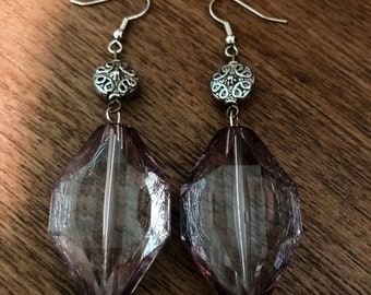 Silver & Purple Earrings