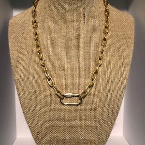 Carabiner Lock Necklace- Solid Oval