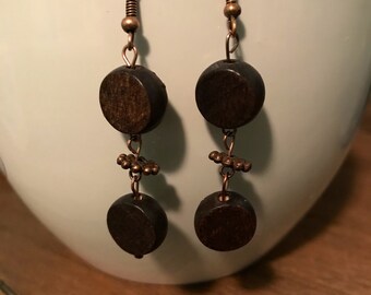 Brown Wood Earrings