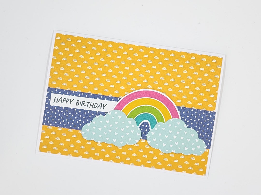 Rainbow Birthday Card Happy Birthday Card Handmade Birthday Card Male