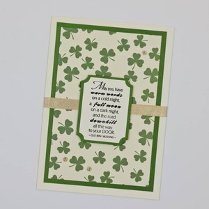 St Patrick's Day | Shamrock Card | Irish Blessing Card | Good Luck Card | Handmade Good Luck | Lucky |  | Retirement | Leaving Us | New Job