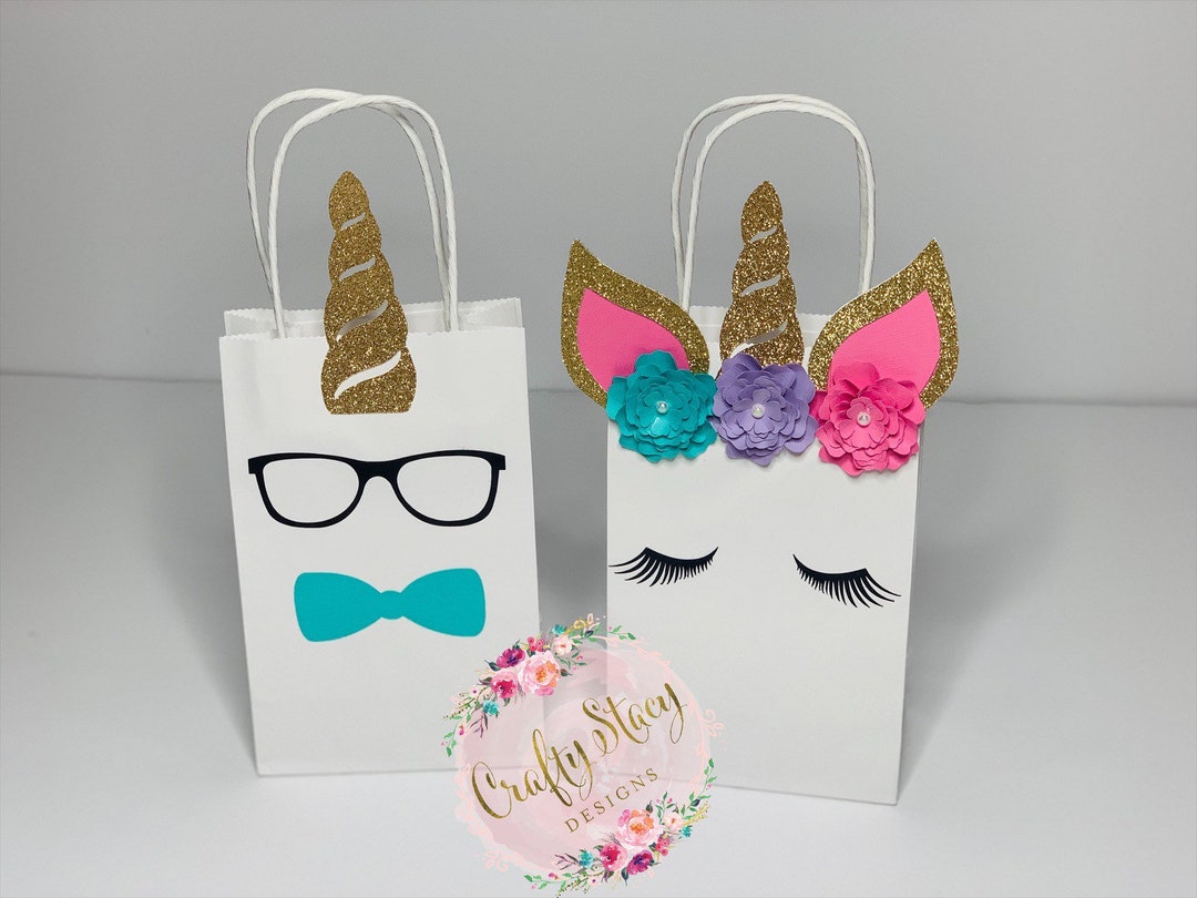 Unicorn Favor Bags, Unicorn Treat Bags, Unicorn Party Favor Bags
