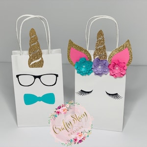 Unicorn favor bags, unicorn treat bags, unicorn party favor bags, unicorn treat boxes, unicorn favors
