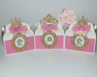 Prince favor box, princess treat box, princess favor bags, princess party treat bag