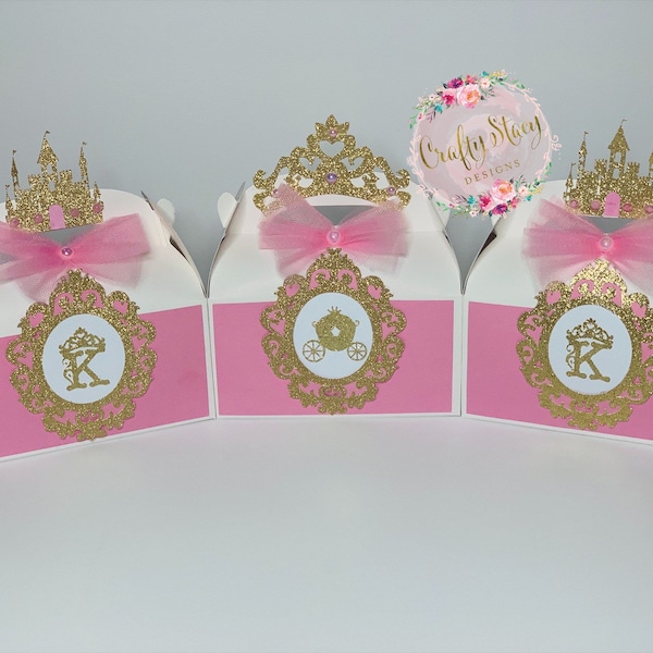 Prince favor box, princess treat box, princess favor bags, princess party treat bag