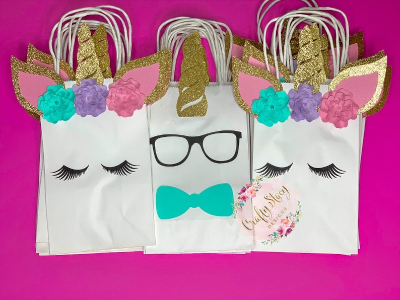 Unicorn Favor Bags Unicorn Treat Bags Unicorn Party Favor Etsy