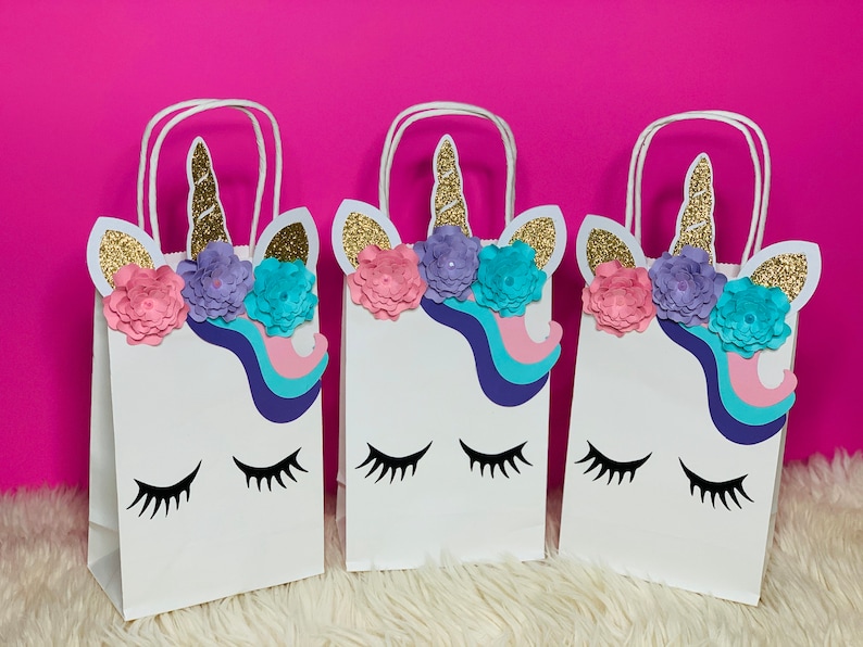 Unicorn Party Favor Bags Unicorn treat Bags UNicorn treat Box Univorn FaVor Bags