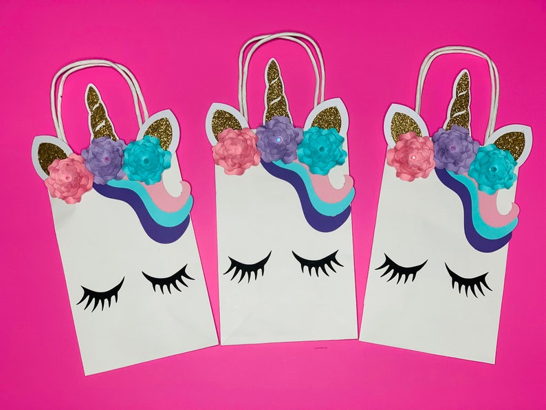Unicorn Party Favor Bags Unicorn treat Bags UNicorn treat Box Univorn FaVor Bags