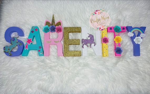 Unicorn One Letter Sign Unicorn Table Centerpiece Wood Unicorn Birthday  Decorations for Girls Boys Freestanding One Sign for First Birthday Decor
