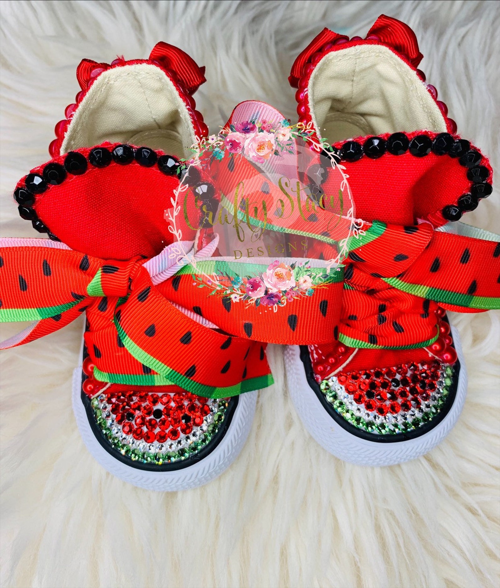 Girls watermelon shoes girls watermelon converse watermelon Etsy
