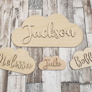 Wolke und name holz bastelrohlinge kit plakette zeichen