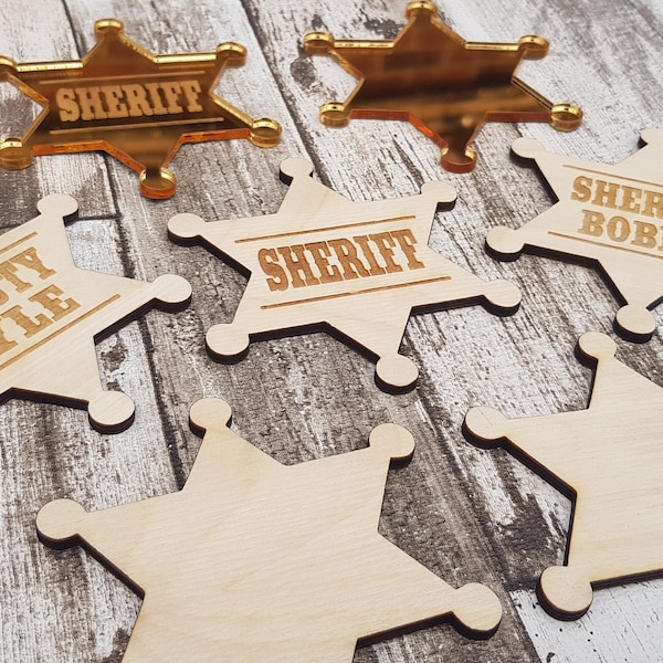 Sheriff craft blank personalised or blank cowboy western style