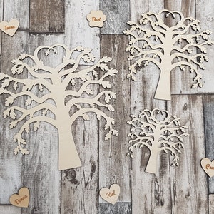 Wooden tree craft blanks real wood or mdf various sizes available family tree frame
