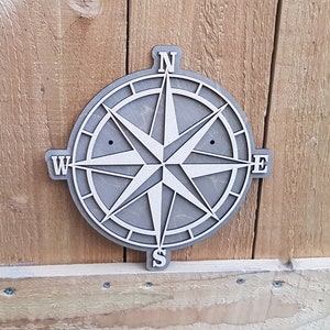 Compass wall art wooden