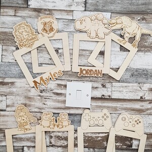 Dinosaur peppa pig gaming light switch surrounds personalised