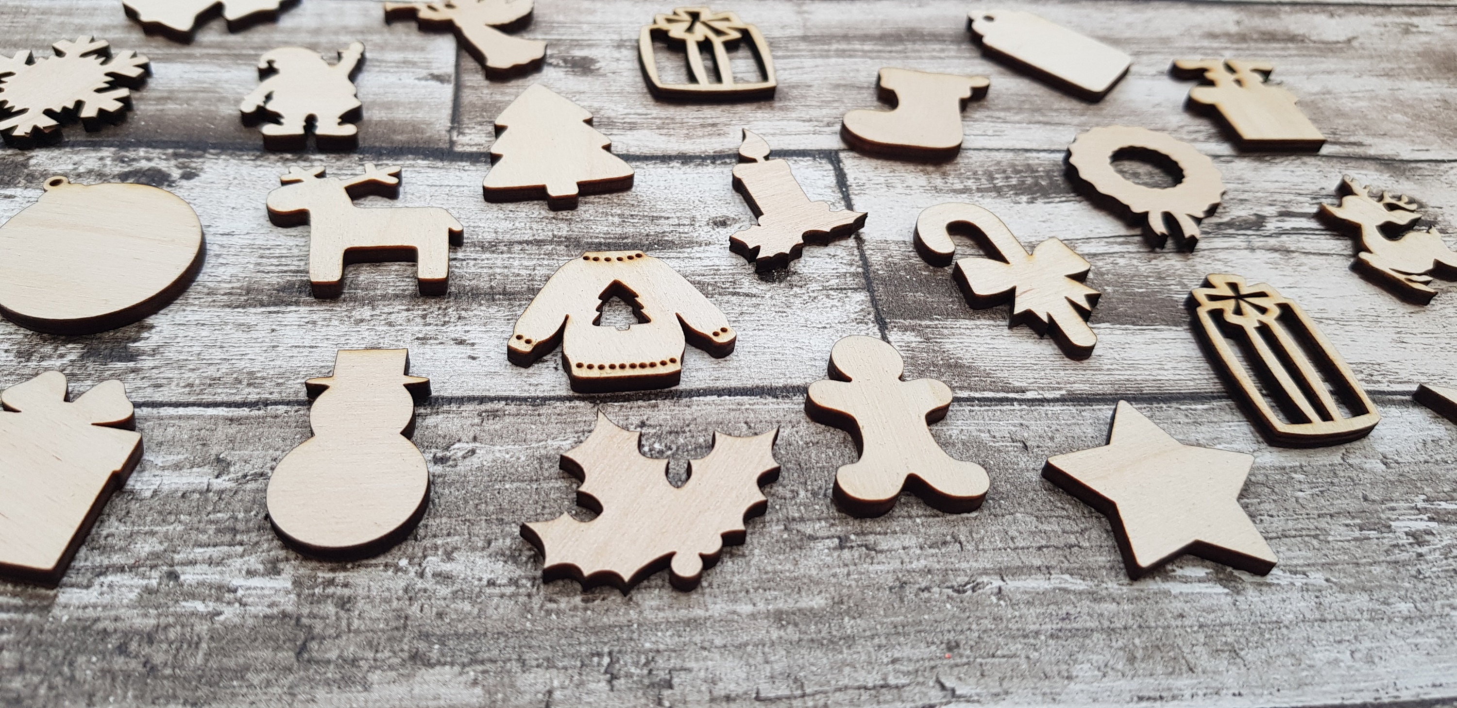 Christmas Craft Wooden Embellishments Etsy UK
