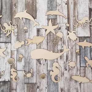 Sea ocean creature wooden craft blanks