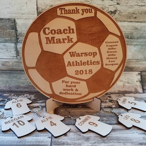 Football presentation keyrings and plaques