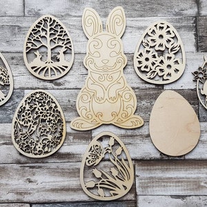 Osterei und Hase Holz Handwerk Rohlinge perfekt für Handwerker