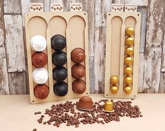 Kaffeepadhalter Display Lagerung mit austauschbaren Namen nespresso dolce gusto