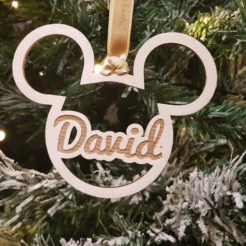 Mouse personalised engraved name tree decoration bauble