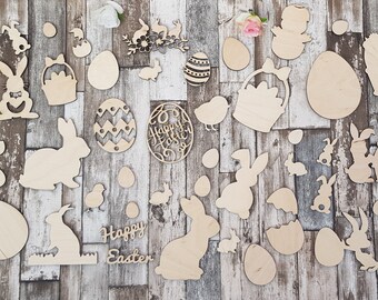 Easter wooden craft blank pack 16 pieces