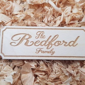 Family name craft plaque engraved wood for family tree frame