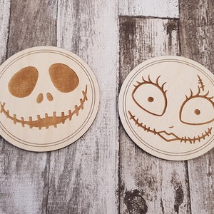 Jack and Sally inspired coasters