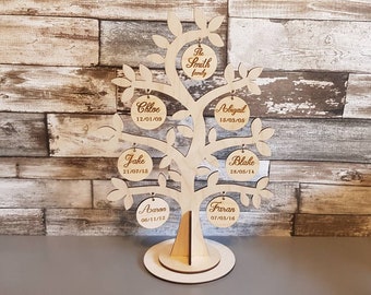 Standing family tree engraved