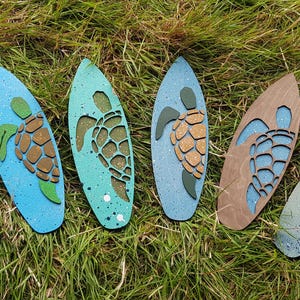 Turtle surfboard wall art