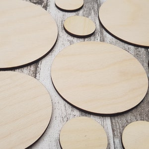 Discos circulares de madera en blanco para manualidades