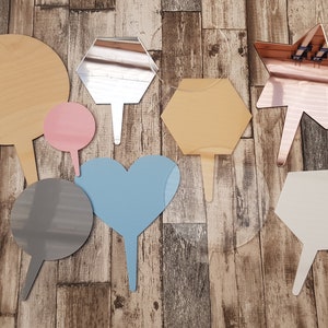 Cake Topper Blanko Holz oder Acryl alle Formen und Größen
