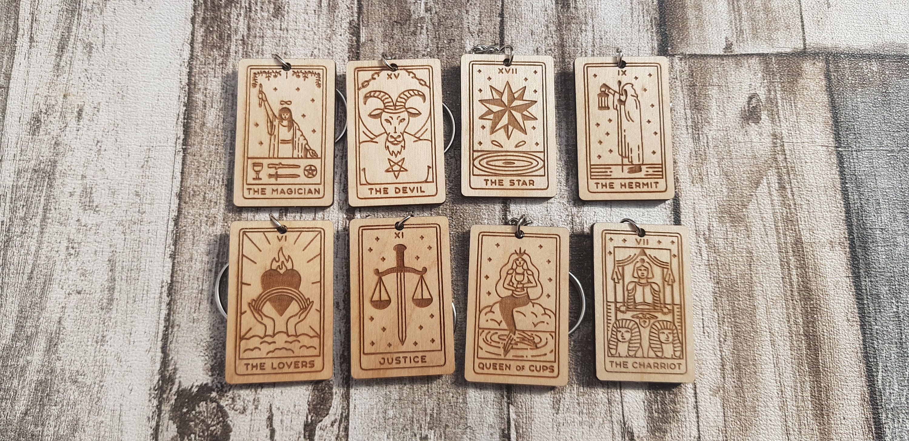 Key Rings Reading Tarot Card Wooden Keyrings Card Palm Reading Witchcraft - Etsy
