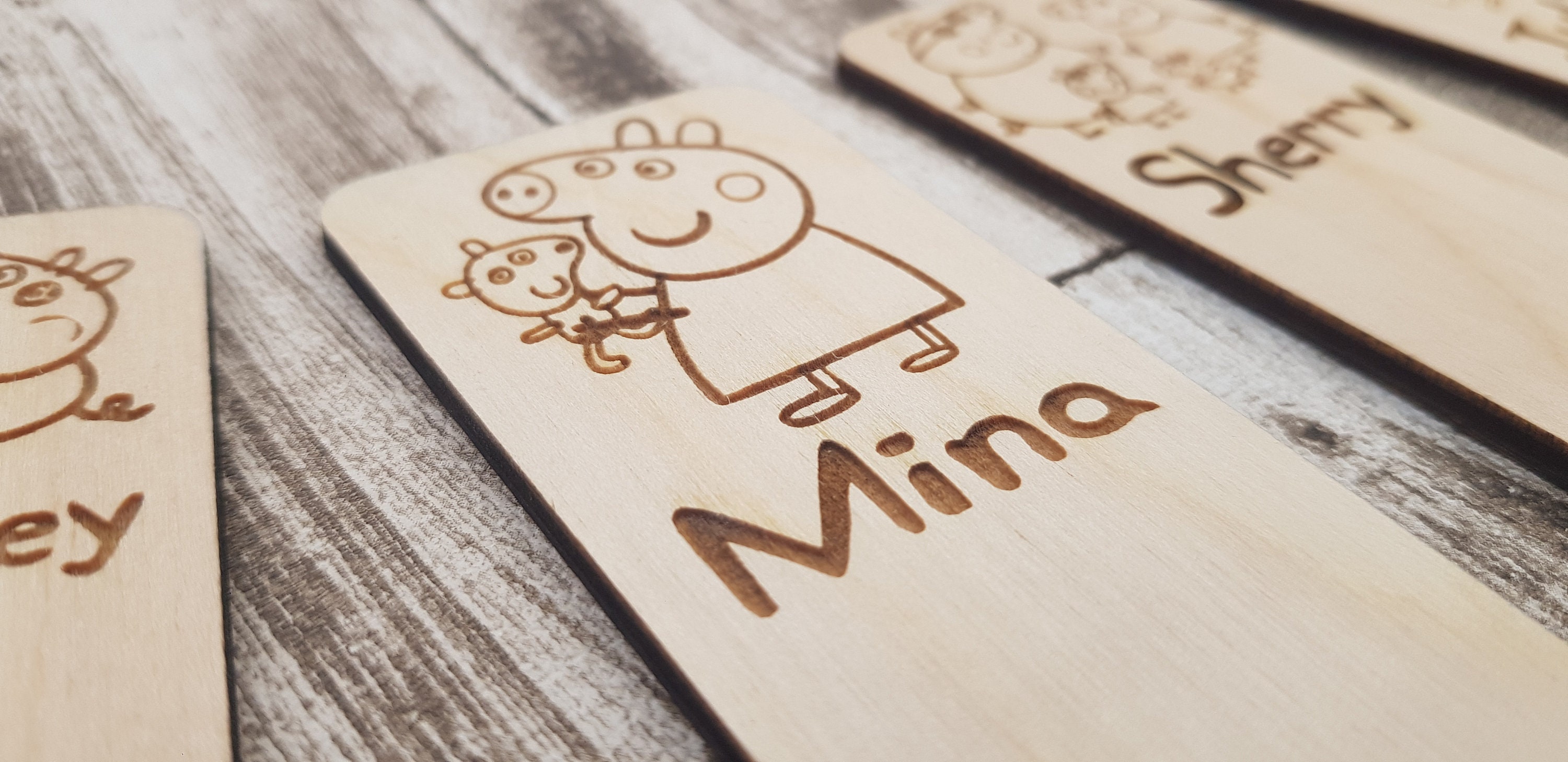 Peppa Pig Inspired Personalised Bookmarks - Etsy
