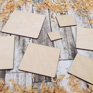 Houten vierkanten knutselwerkjes