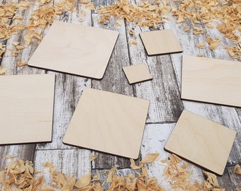 Wooden squares craft blanks